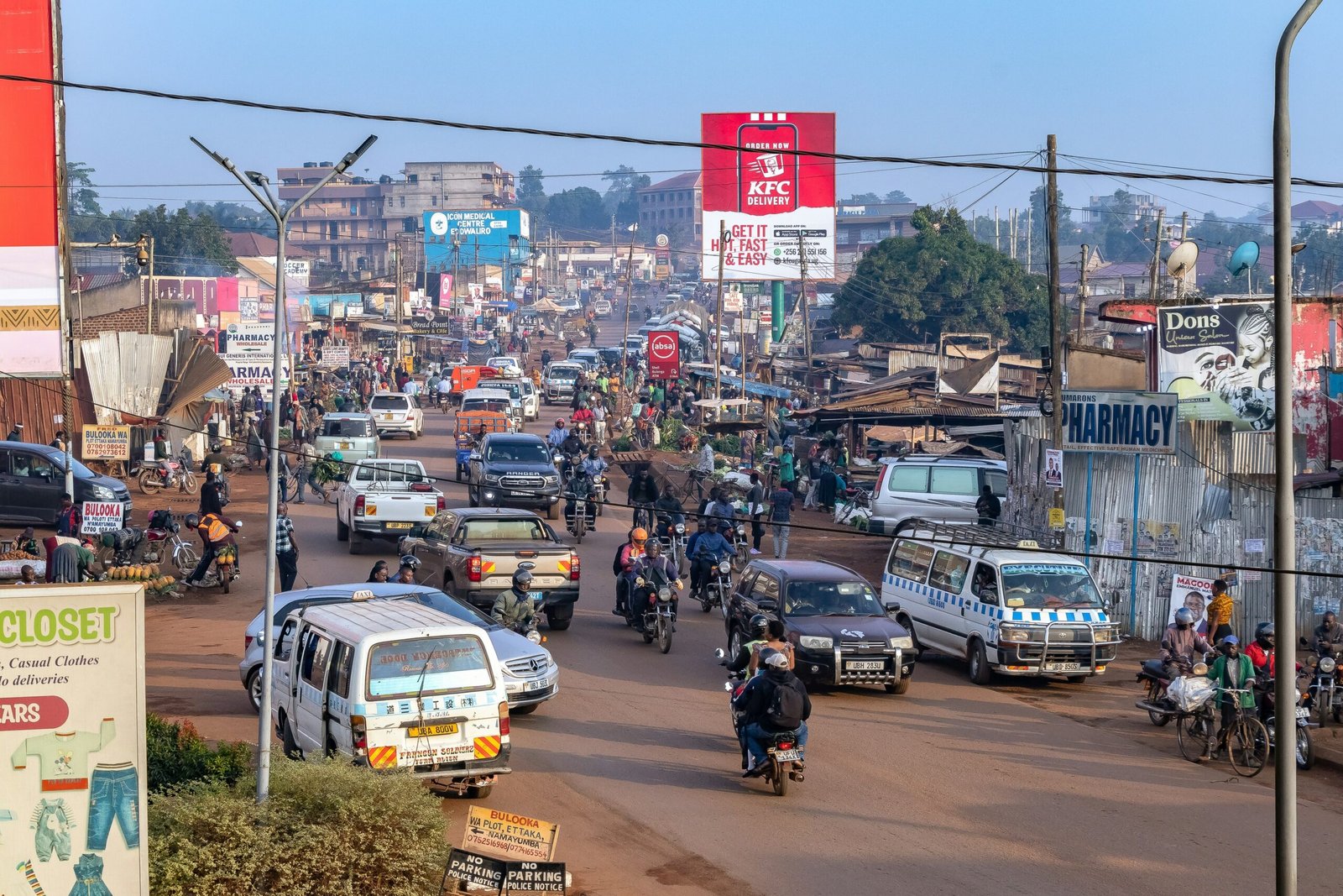A busy town in Uganda